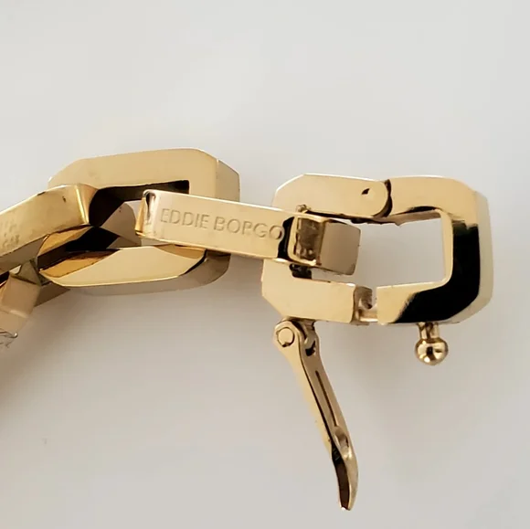 nwt Eddie Borgo Supra 17" Link Statement Gold Necklace - Picture 4 of 5